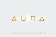 aura, a modern sans serif alphabet display font. minimalist typography design