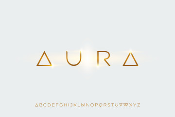 Wall Mural - aura, a modern sans serif alphabet display font. minimalist typography design