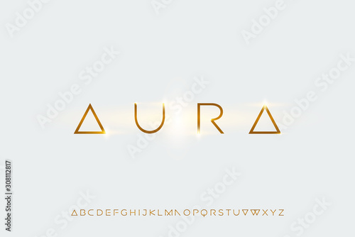 Fotomural aura, a modern sans serif alphabet display font