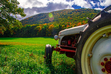 Old Tractor In The Field