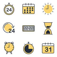 Aufkleber - Time set icon template color editable. Time Management pack symbol vector sign isolated on white background icons vector illustration for graphic and web design.