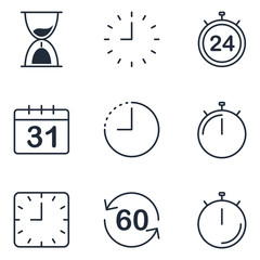 Poster - Time set icon template color editable. Time Management pack symbol vector sign isolated on white background icons vector illustration for graphic and web design.