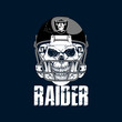 Raider Skeleton Head wearing helmet illustration - VECTOR