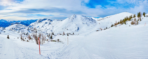 Sticker - Panorama of Feuerkogel Mountain plateau, Ebensee, Salzkammergut, Austria