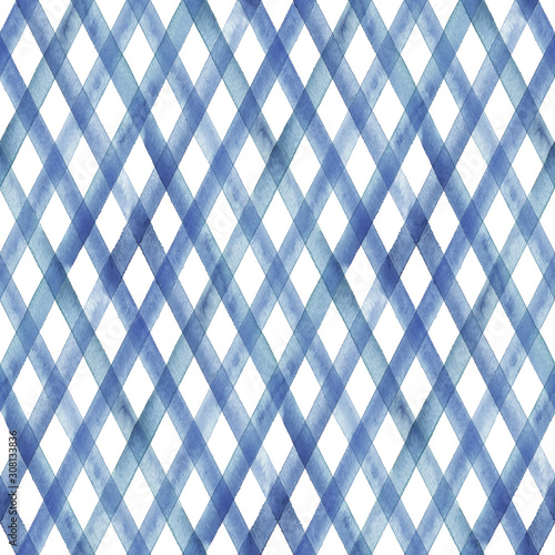 Dekoracja na wymiar  plaid-akwarela-bezszwowe-wzor-indygo-niebieskie-paski-w-tle