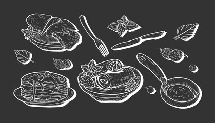 Wall Mural - illustration of pancakes