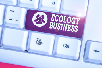 Handwriting text writing Ecology Business. Conceptual photo global ecology and environment protection business