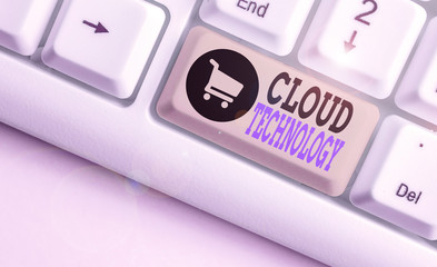 Text sign showing Cloud Technology. Business photo showcasing on deanalysisd availability of computer system resources