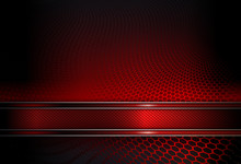 Red Mesh Background With Textured Frame With Shiny Border
