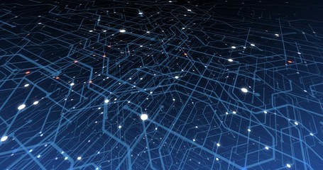 Canvas Print - 4k seamless loop of print circuit technology cyber and futuristic concept. circuit board with moving