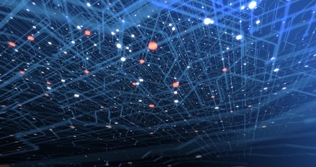 Canvas Print - 4k seamless loop of print circuit technology cyber and futuristic concept. circuit board with moving