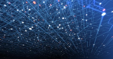 Canvas Print - 4k seamless loop of print circuit technology cyber and futuristic concept. circuit board with moving