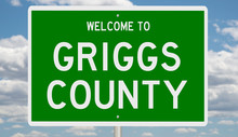 Rendering Of A 3d Green Highway Sign For Griggs County