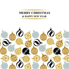 Sticker - Christmas greeting card with balls