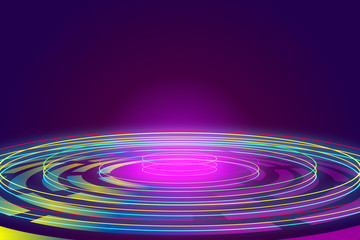 Wall Mural - three-dimensional rendering lights rotating display desk neon virtual reality abstract background