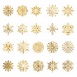 © Kisika - Gold Glitter Elegant Festive Christmas Snowflakes Set