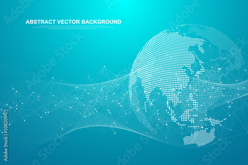 Cuadros en Lienzo Global network connection concept