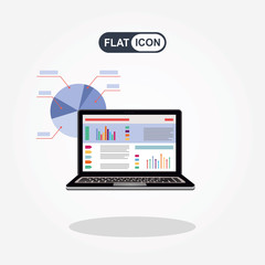 Poster - Flat illustration web analytics design , SEO optimization.