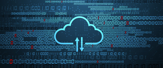 Cloud technology. Integrated digital web concept background
