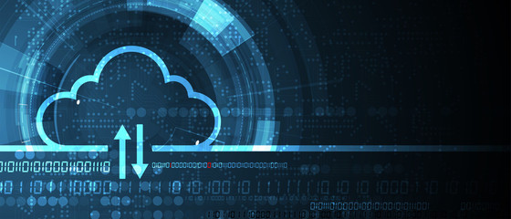 Poster - Cloud technology. Integrated digital web concept background