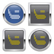 Dotted icon of hockey in four variants. With short and long shadow