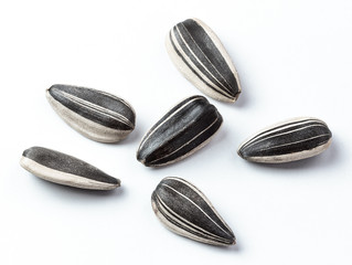 sunflower seeds isolated white background 