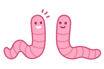 Poster - Cute cartoon earthworms