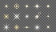 © elena_garder - Flash camera light effect. Realistic twinkle stars. Vector glow shine element set. Starlight isolated on transparent background vector set