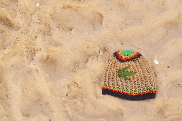 hemp hat with hemp leaf