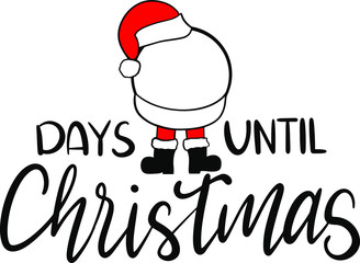 Days until Christmas decoration for T-shirt