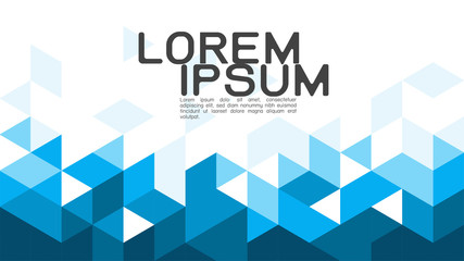 Wall Mural - abstract gradient blue background with mixed geometric template and modern overlapping on white back