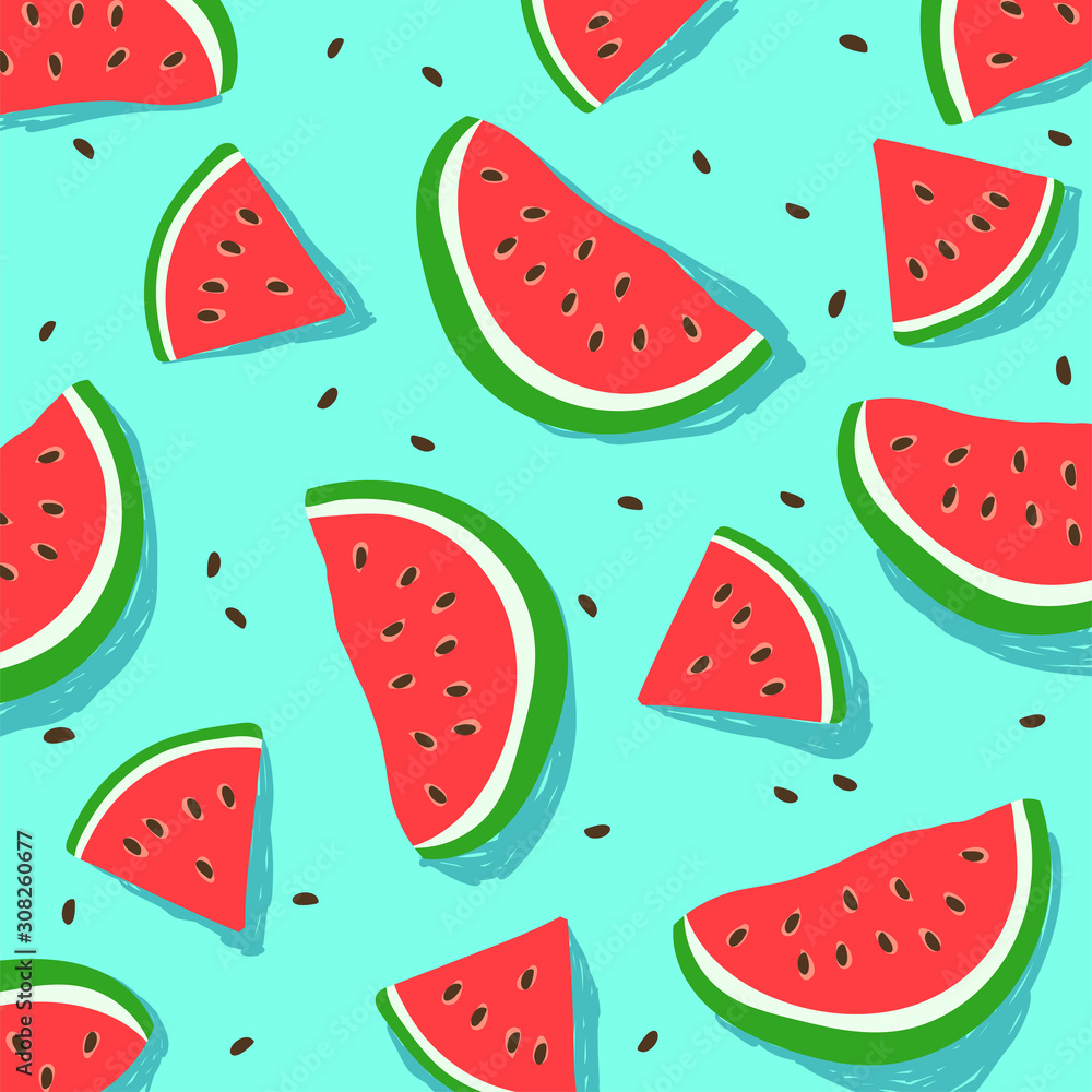 watermelon pattern for background EPS 10 - obrazy, fototapety, plakaty 