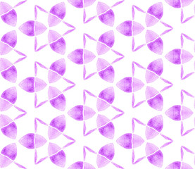 Poster - Violet purple vintage retro seamless pattern. Hand