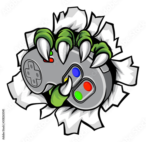 Monster gamer hand or claw ...