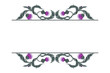 Frame for text with linear horizontal pattern of Scottish flower thistle on white.