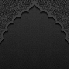 Wall Mural - Dark background with traditional floral ornament