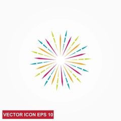 Wall Mural - fireworks line icon. happy new year firework