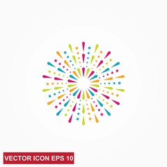 Wall Mural - fireworks line icon. happy new year firework