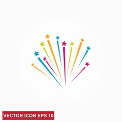 Wall Mural - fireworks line icon. happy new year firework