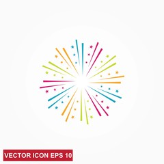 Wall Mural - fireworks line icon. happy new year firework