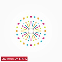 Wall Mural - fireworks line icon. happy new year firework