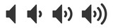 Fototapeta  - Set of volume icons. Black volume sound icons