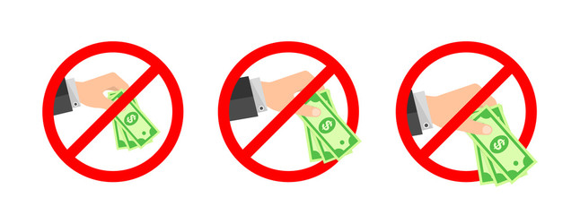 Poster - Set of Stop Corruption signs on white background - vector.