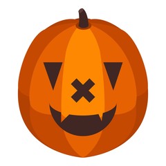 Wall Mural - Funny party pumpkin icon. Isometric of funny party pumpkin vector icon for web design isolated on white background