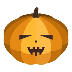 Sticker - Ripe halloween pumpkin icon. Isometric of ripe halloween pumpkin vector icon for web design isolated on white background
