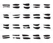 Equal Signs. Collection of 20 Black Hand Painted Equal Signs Isolated On a White Background. Vector Illustration