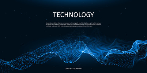 Wall Mural - Digital technology. Abstract connection. Sci-fi user interface. Big data. Space futuristic emulation. Music background. Artificial intelligence. Blockchain and cryptocurrency. Vector