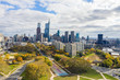 Drone view on the Philadelphia Skyline