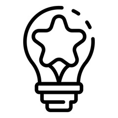 Sticker - Bulb idea campaign icon. Outline bulb idea campaign vector icon for web design isolated on white background