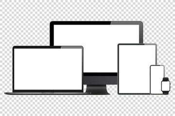 Wall Mural - modern set computer laptop pad mobile watch
